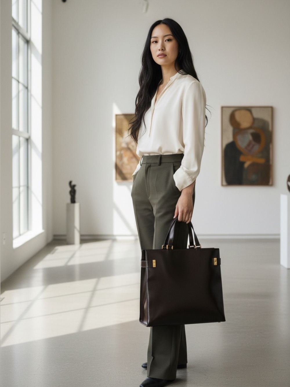Gucci Vintage Tom Ford Leather Chocolate Brown Tote Shoulder Bag - Picture 6 of 16
